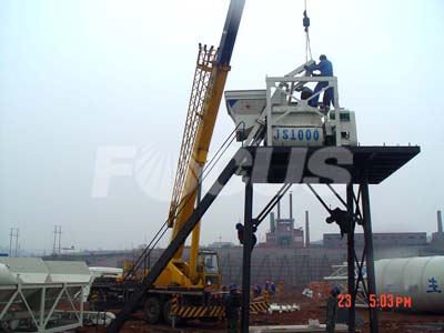 HZS50 Concrete Plant Being Shipped and Installed
